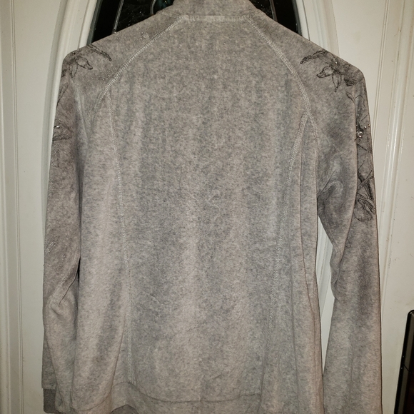 EUC Unbranded Velour Crystal Floral Jacket - Picture 7 of 8